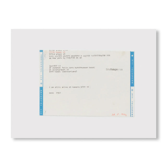 On Kawara I Am Still Alive - Catalogue 252
