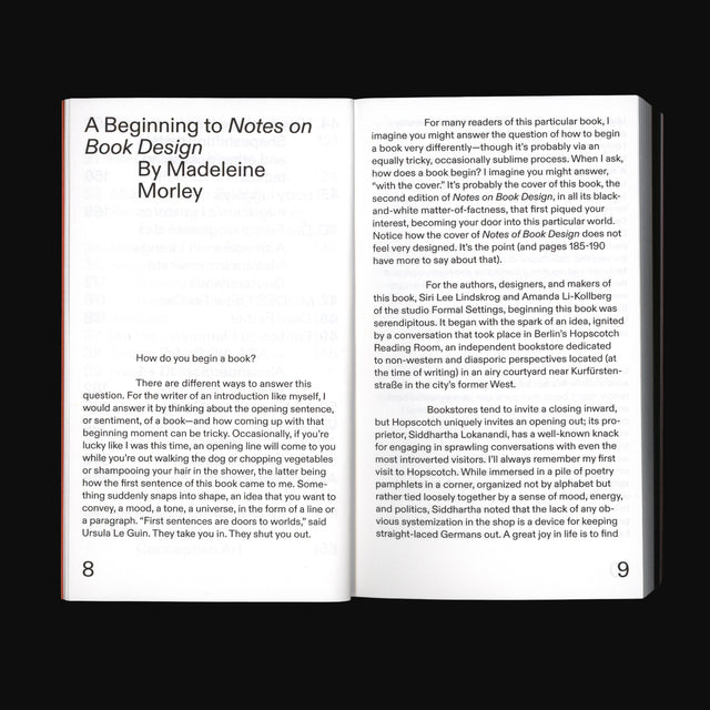 Notes on Book Design