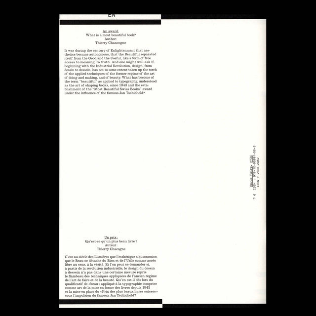 Revue Faire 34 –An award: What is a most beautiful book?