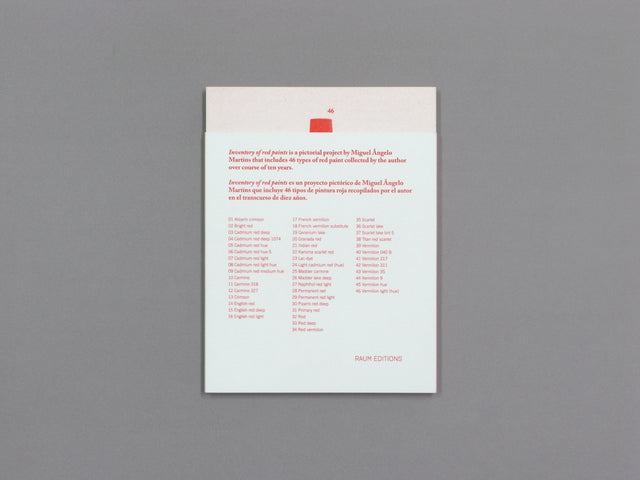 Inventory of red paints