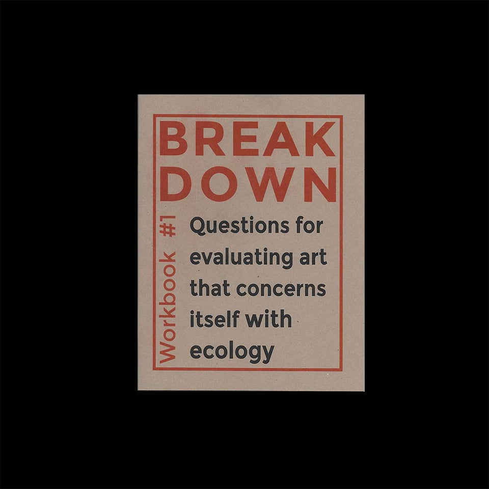 BREAK DOWN WORKBOOK #1—QUESTIONS FOR EVALUATING ART THAT CONCERNS ITSELF WITH ECOLOGY